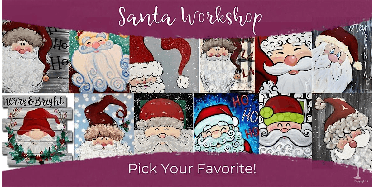 Festive Santa Portraits - Paint and Sip in Houston | Classpop!\u2122