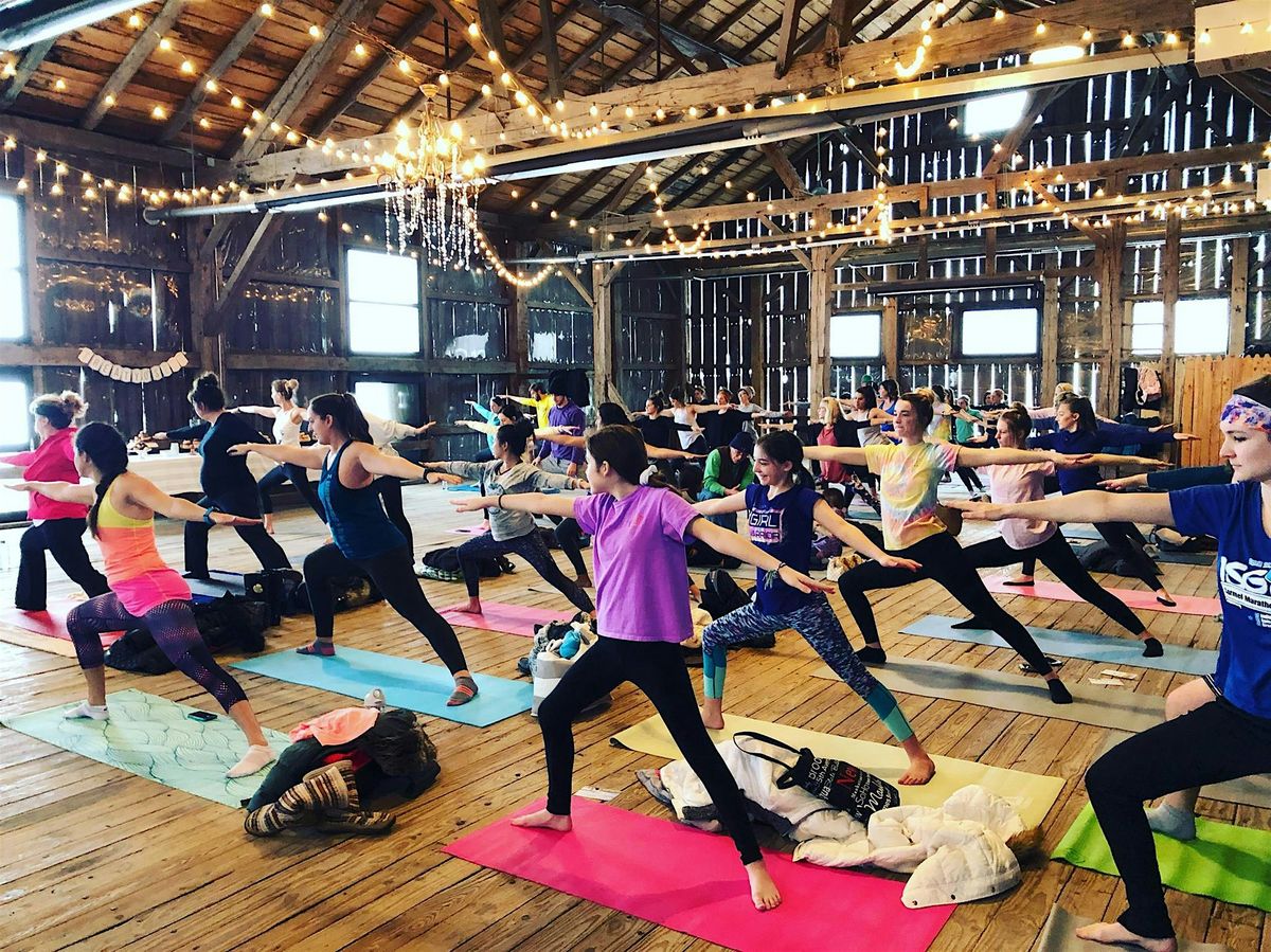 Puppy Yoga at Traders Point Creamery - Downward Dog & Adoptable Puppies