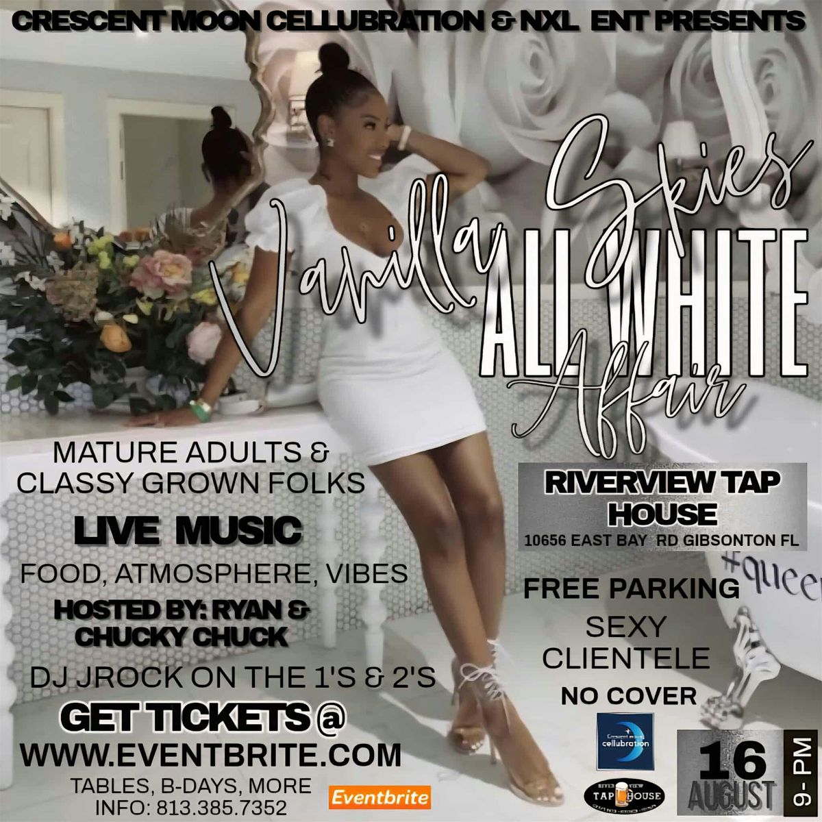 vanilla skies all white affair VIP rsvp TABLE ONLY OPTION