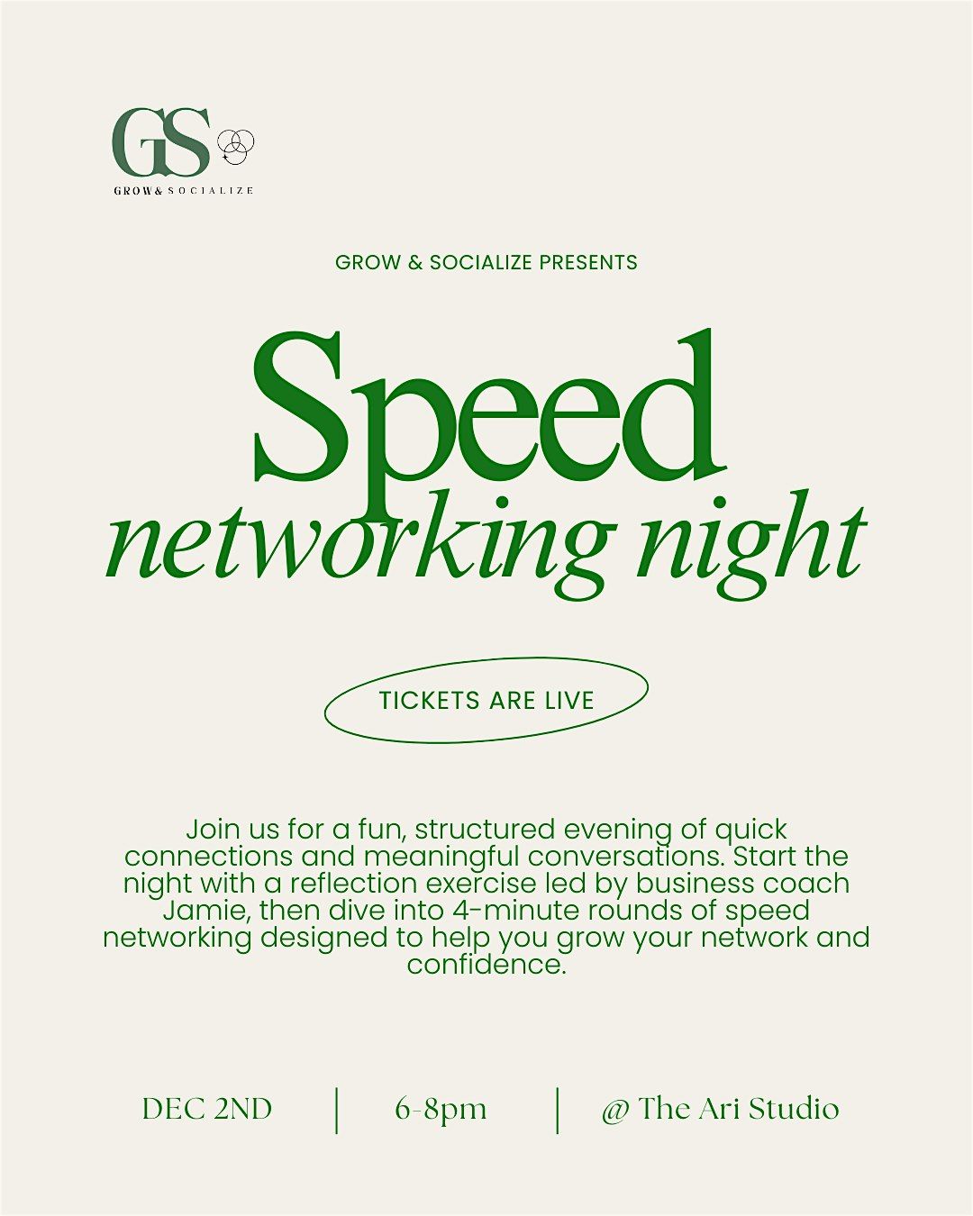 Grow & Socialize Presents: Speed Networking