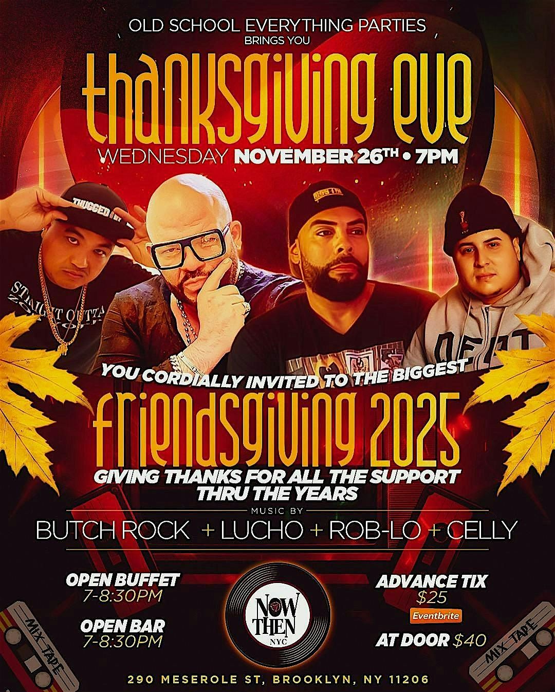 Thanksgiving Eve at Now & Then with Open Bar + Complimentary Buffet