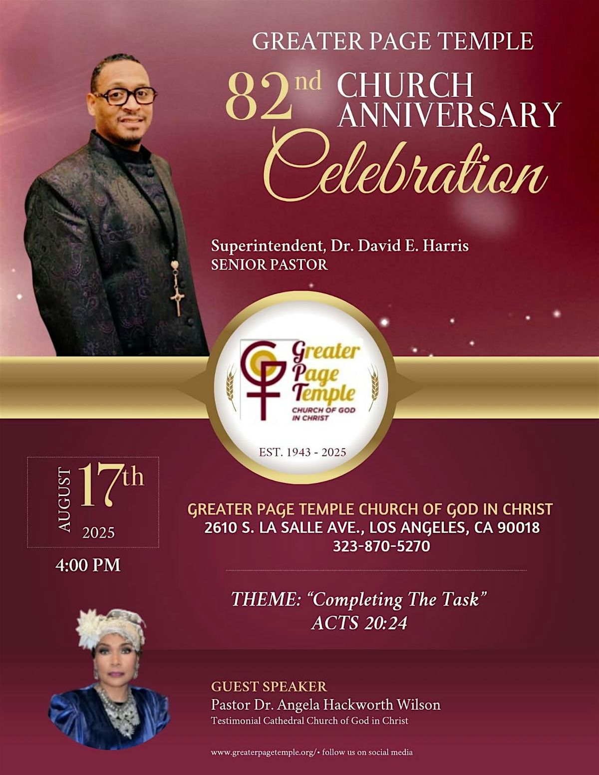 Greater Page Temple COGIC 82nd Church Anniversary