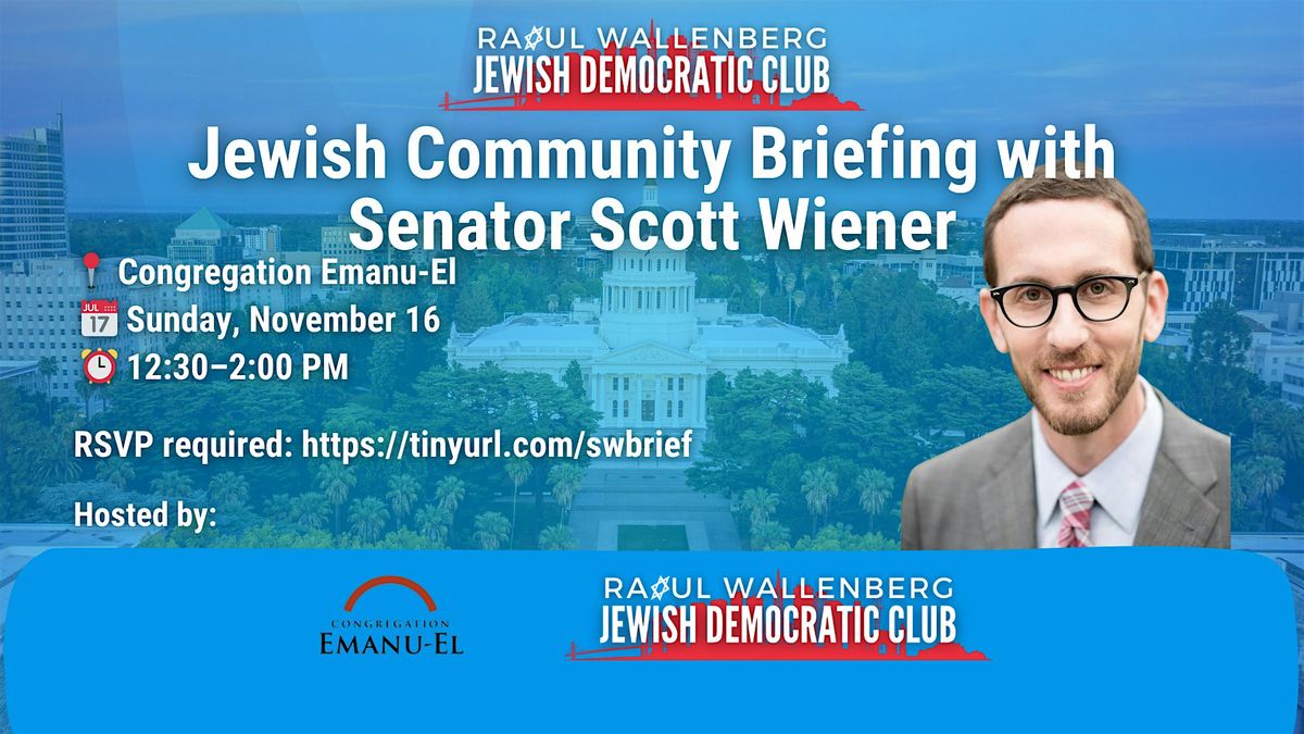 Jewish Community Briefing with Senator Scott Wiener