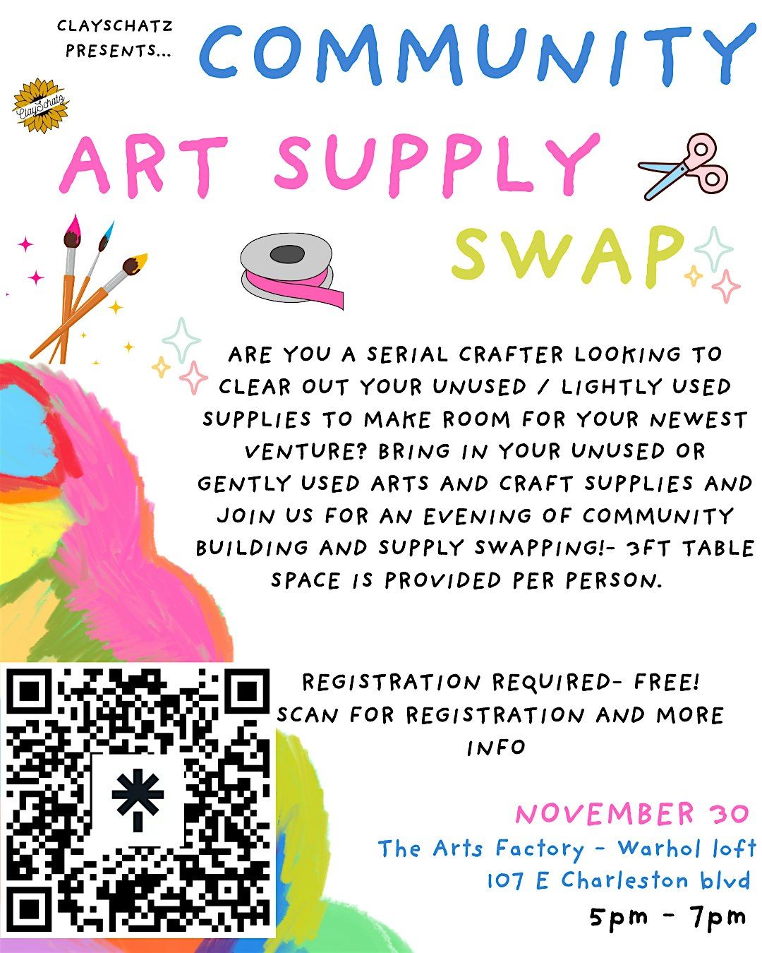 Community art supply swap