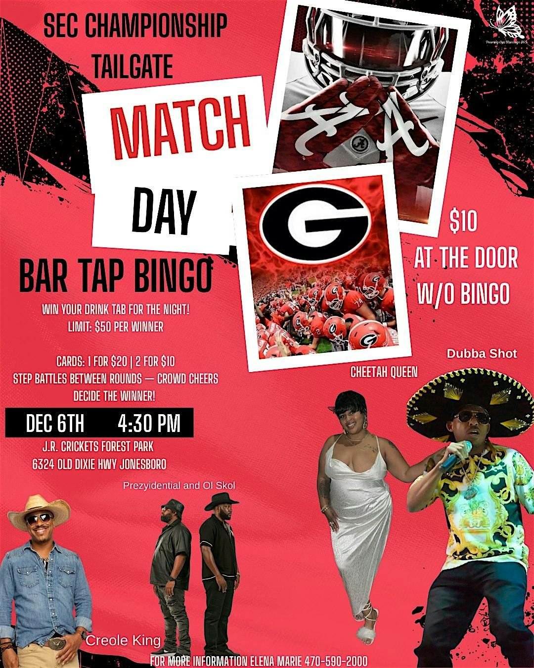 MATCH DAY MADNESS! The SEC Championship Tailgate Bar Tap Bingo