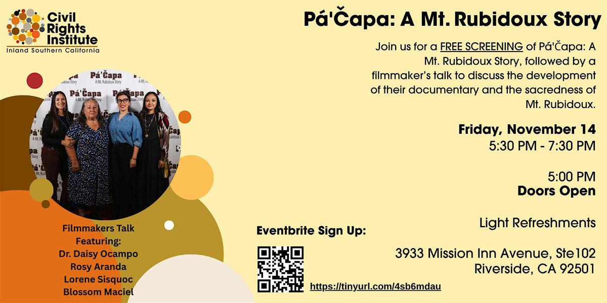 P\u00e1'\u010capa: A Mt. Rubidoux Story