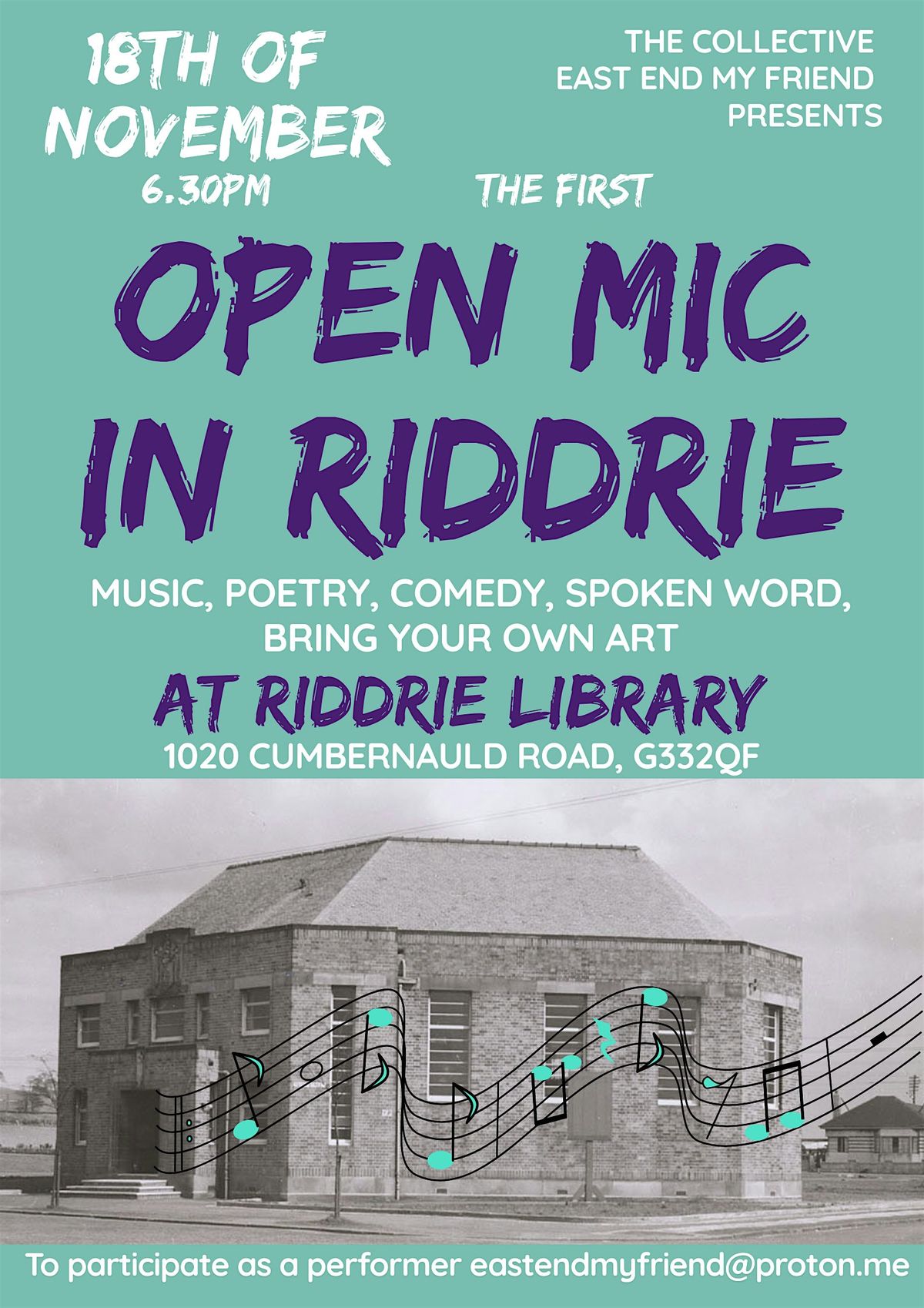 Open Mic @ Riddrie Library, East End of Glasgow