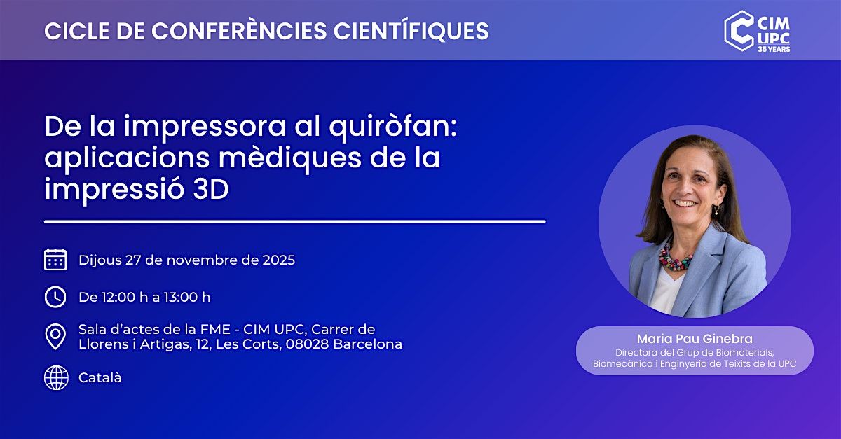 De la impressora al quir\u00f2fan: aplicacions m\u00e8diques de la impressi\u00f3 3D