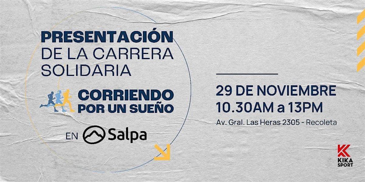 Presentaci\u00f3n Corriendo Por Un Sue\u00f1o en Salpa Sports