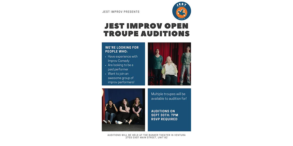 Jest Improv Open Troupe Auditions!