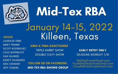 Mid-Tex RBA January 2022 Show at Killeen Special Events Center on 14th ...