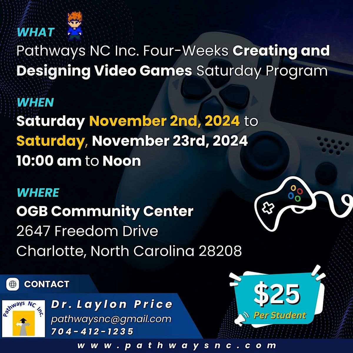 Pathways NC Inc. - Fall Roblox Studio Saturday Gaming Program 2024'