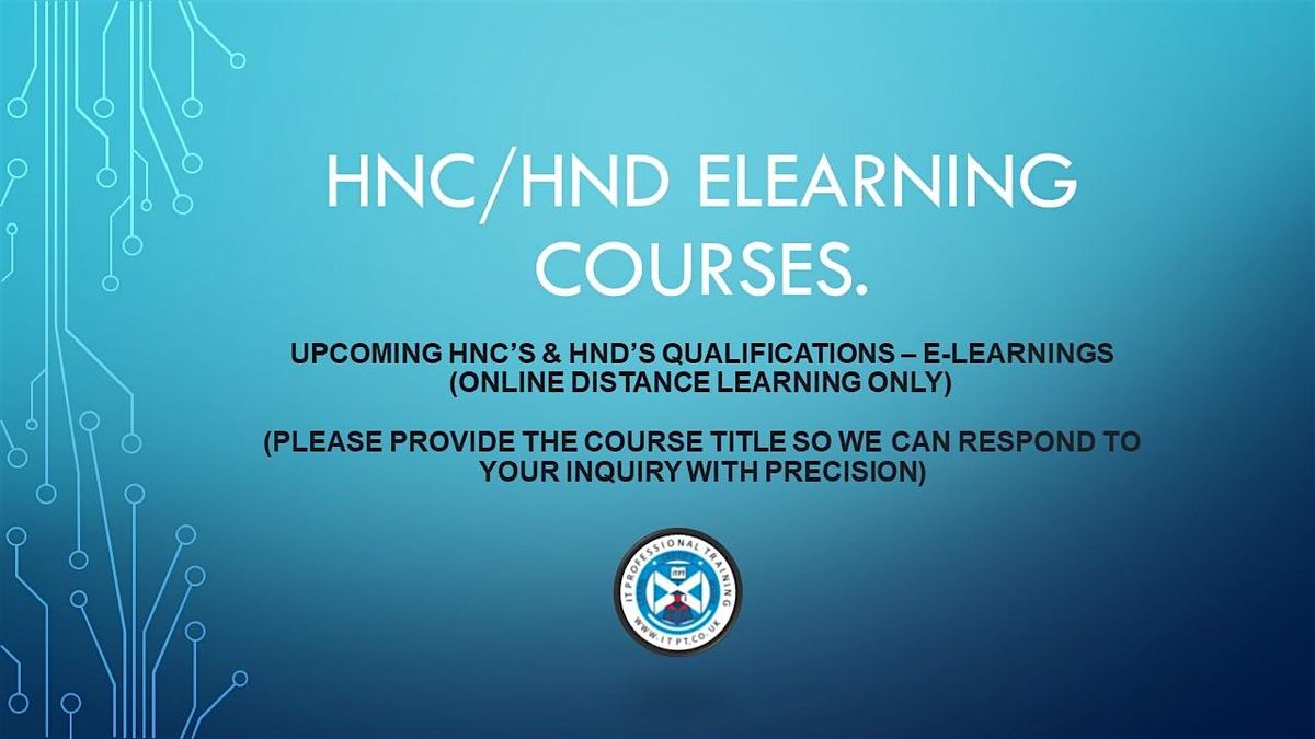 Upcoming HNC\u2019s & HND\u2019s Qualifications \u2013 eLearning courses