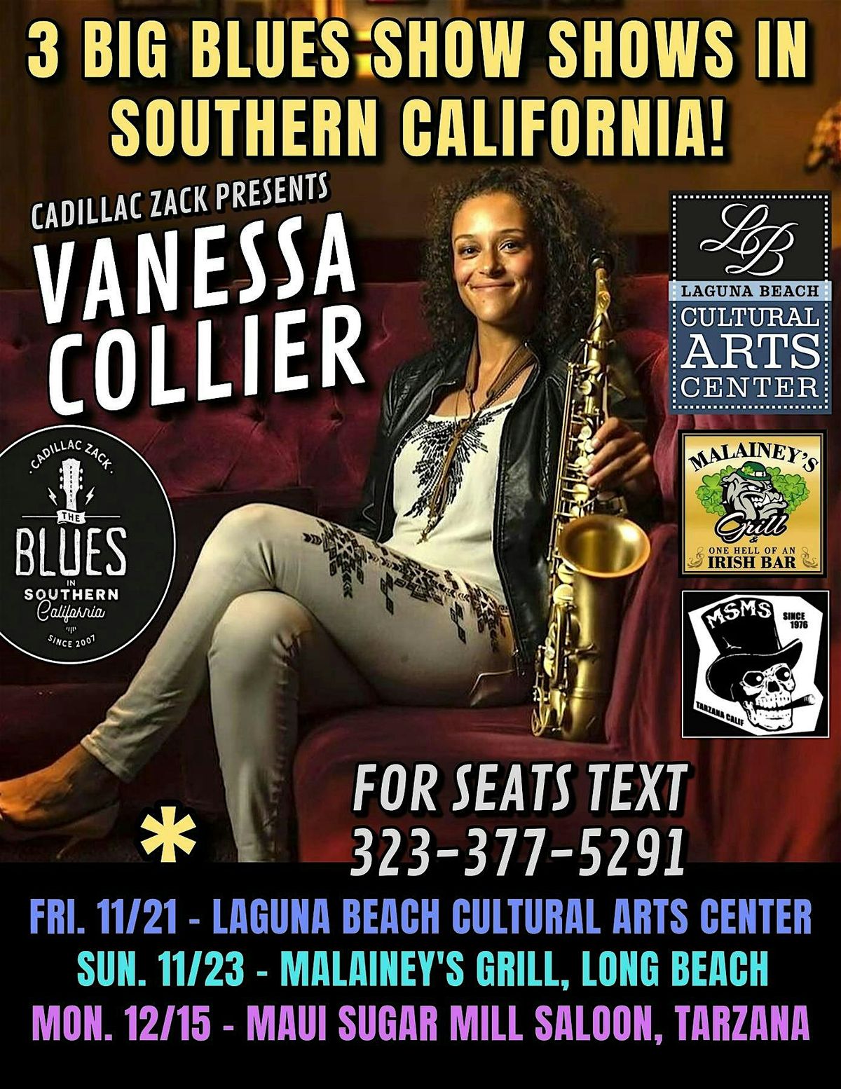 VANESSA COLLIER - Blues & Soul Saxophone Master & Singer - in Laguna Beach!