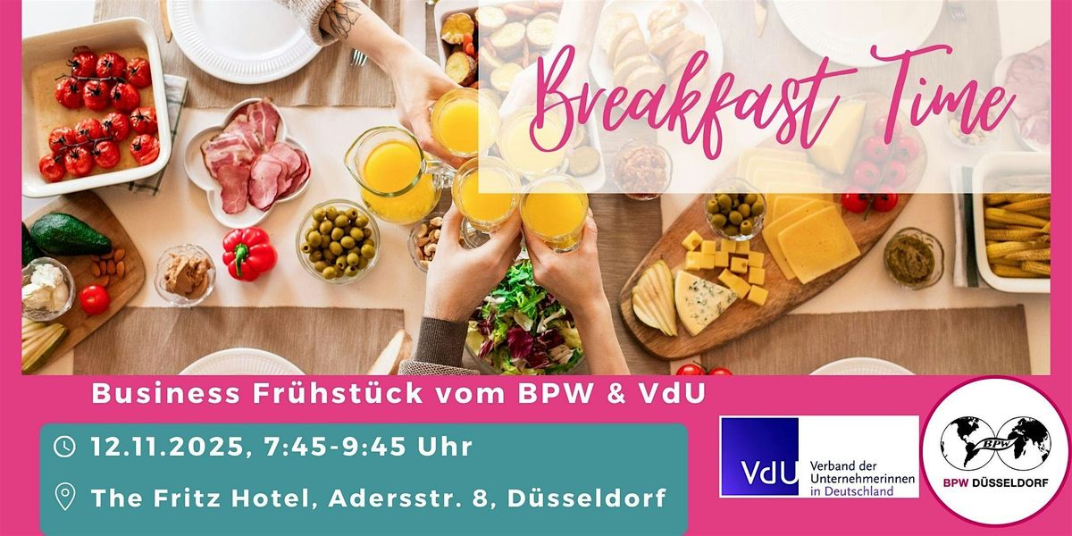 BPW D\u00fcsseldorf & VdU: Business Fr\u00fchst\u00fcck im November
