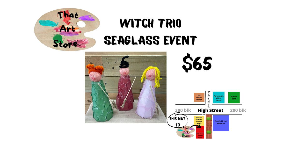 Witch Trio Sea glass figures