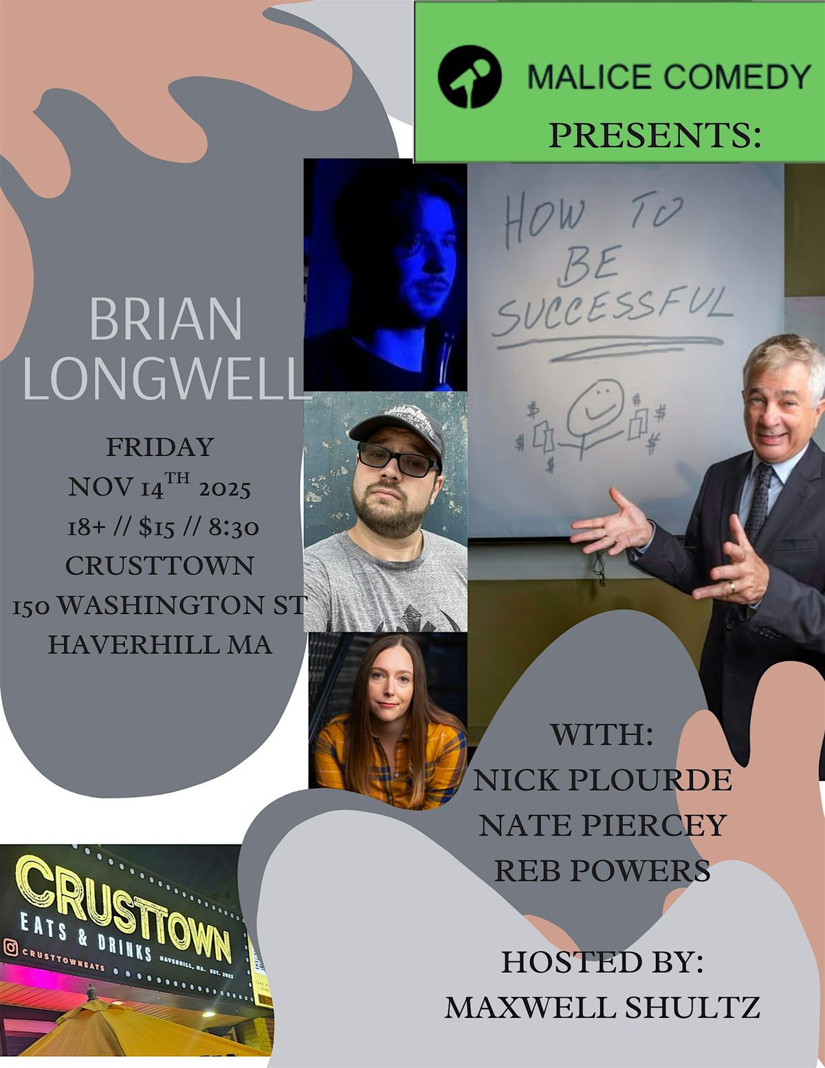 PERSENTATION COMEDIAN, BRIAN LONGWELL, LIVE AT CRUSTTOWN