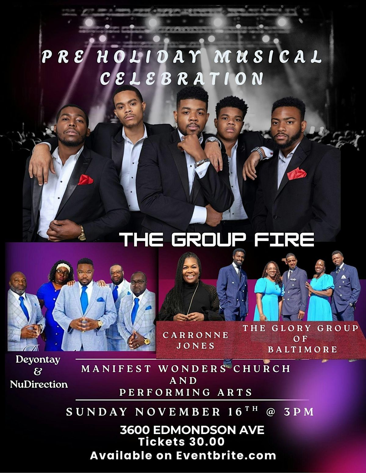 Pre-Holiday Musical Celebration with The Group Fire, NuDirection & others.