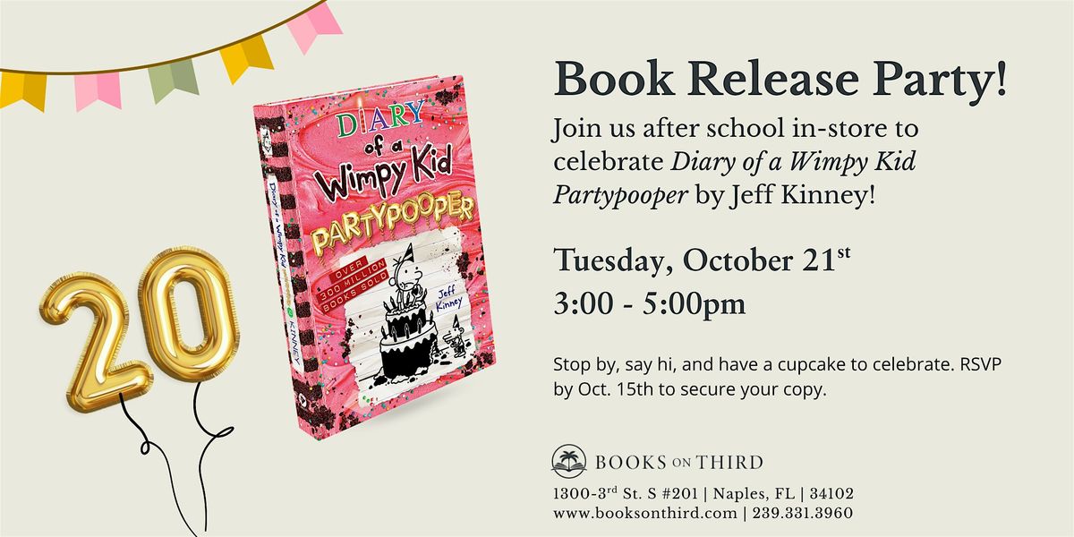 Book Release Party | Diary of a Wimpy Kid Partypooper