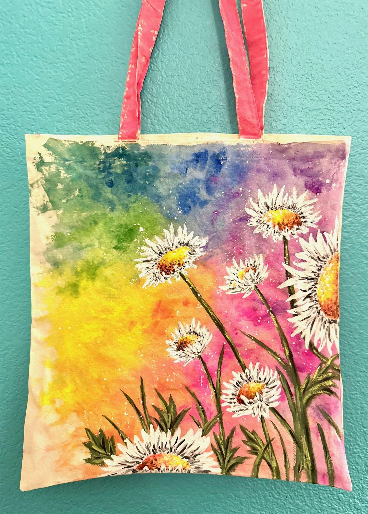 Colorful Daisies Tote Bag Painting at Locavore Beer Works