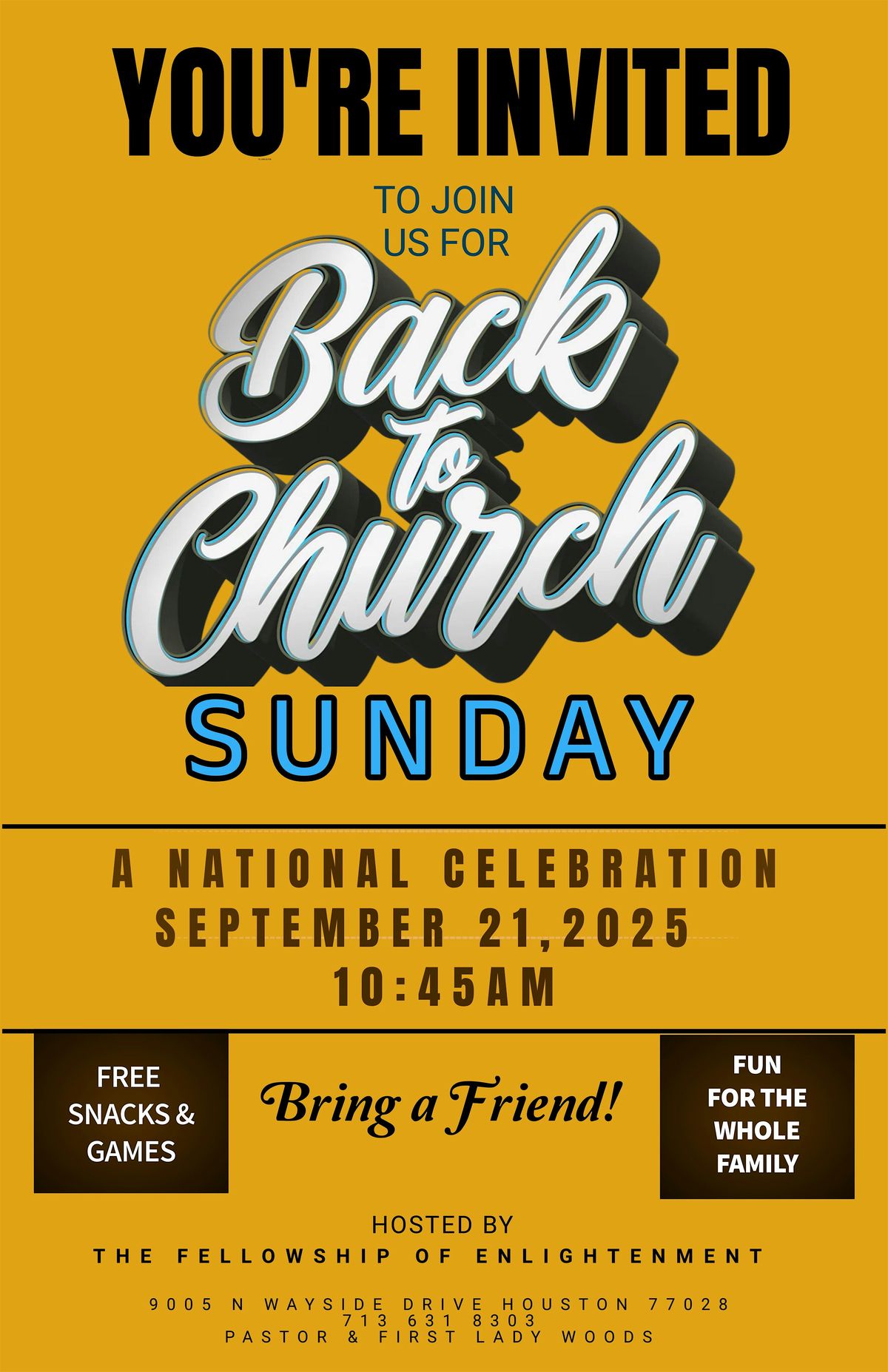 Back 2 Church Sunday @ The Fellowship