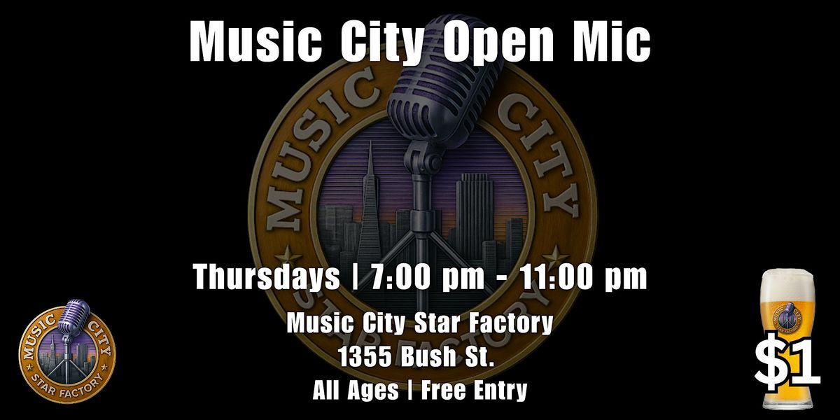 Open Mic at Music City Starfactory Free Entry! at Music City San
