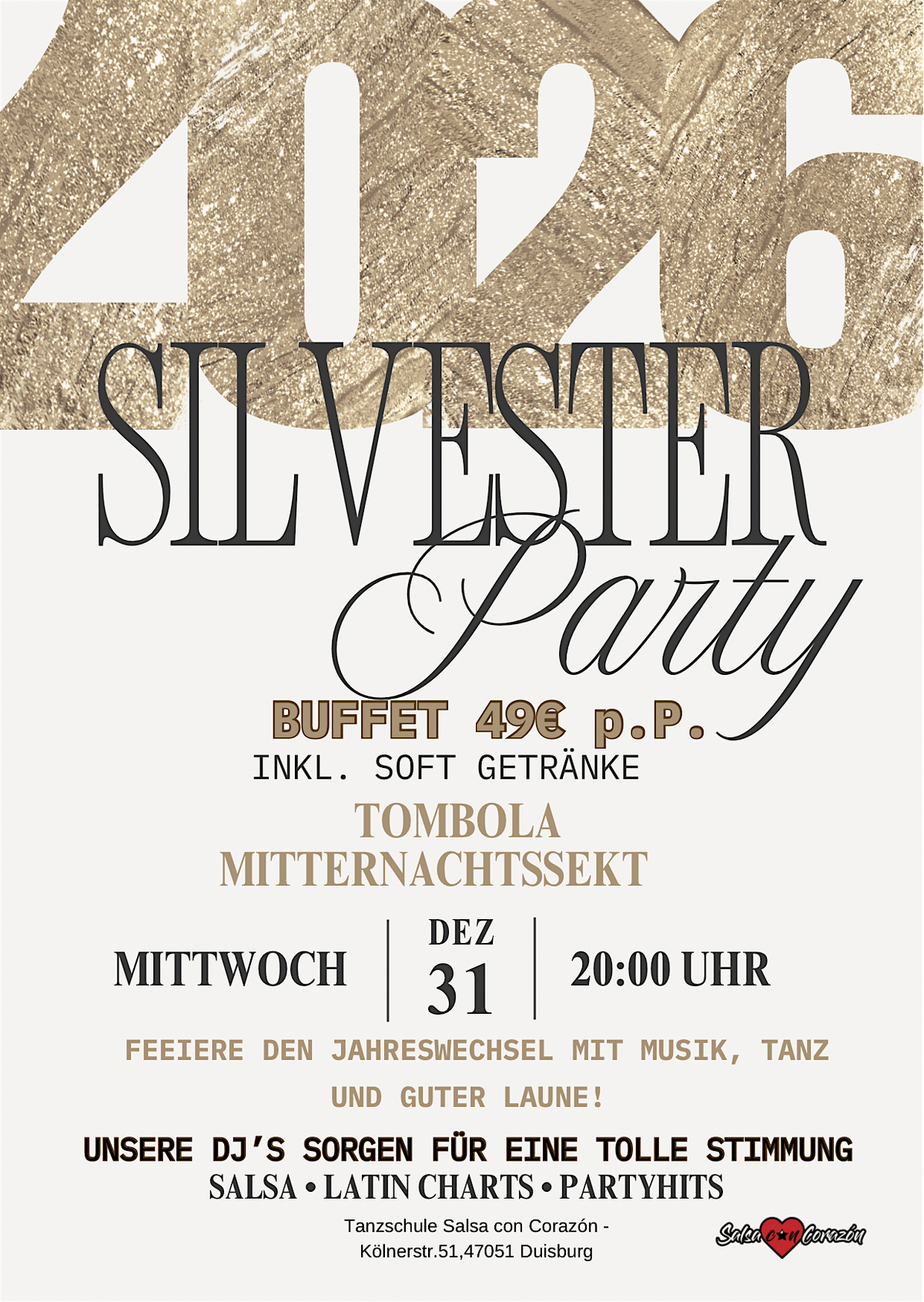 Silvester Party - Feiere den Jahreswechel mit Musik ,Tanz & guter Laune
