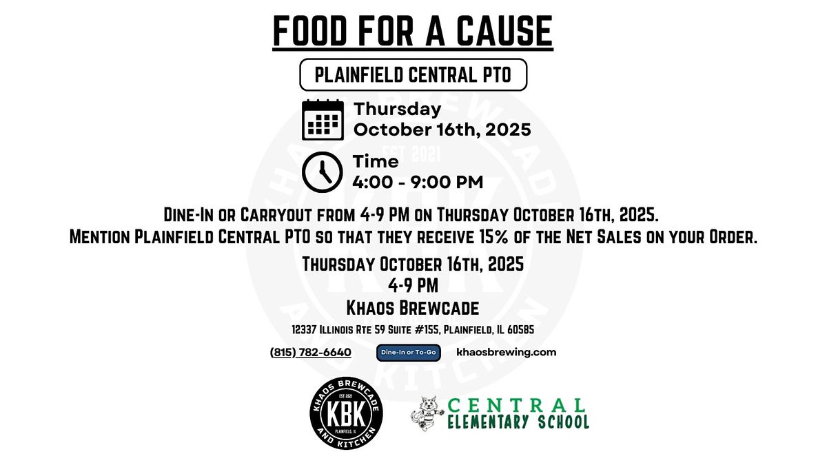 Khaos Brewcade Food for a Cause - Plainfield Central PTO - 10\/16