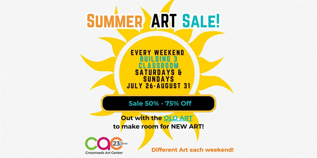 Artist Sign up for Weekend Sales Event August 30 & 31