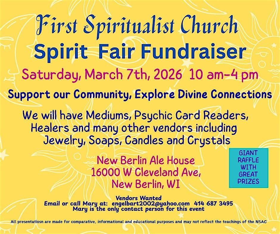First Spiritualist Church Spirit Fair Fundraiser