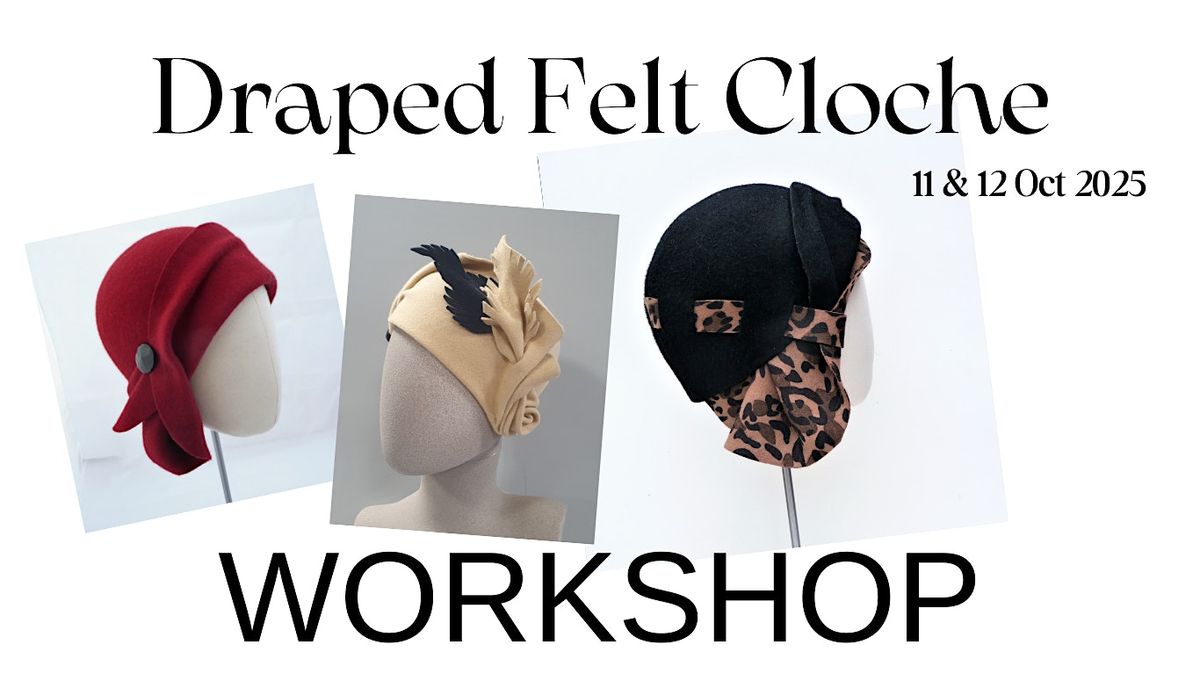 Handmade Draped Felt Cloche