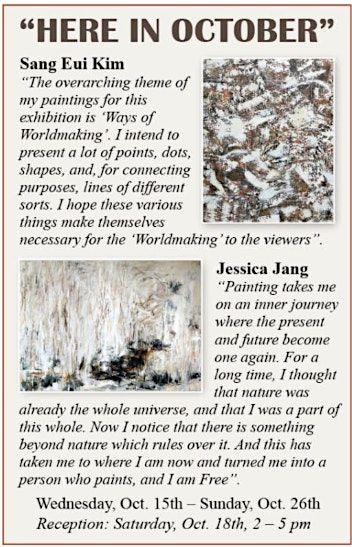 Group Art Exhibition: Here in October by Sang Eui Kim & Jessica Jang