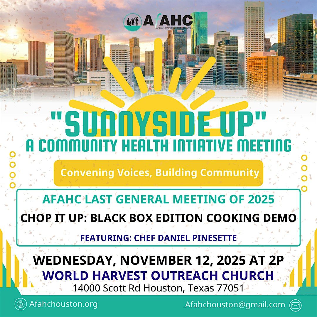 Sunnyside UP: A Community Health, Cooking Demo & AfAHC Last Meeting of 2025