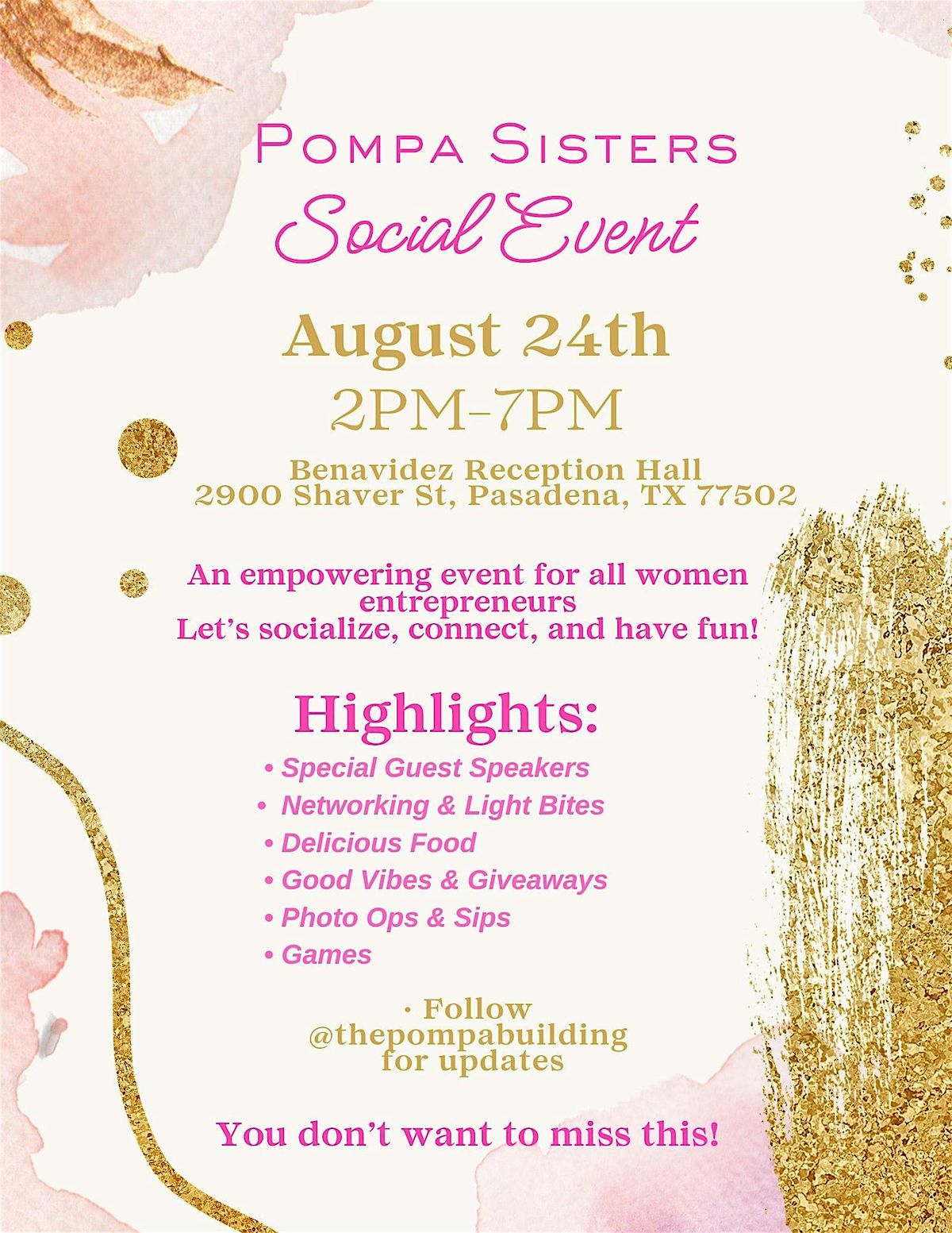 Pompa Sisters Social Event