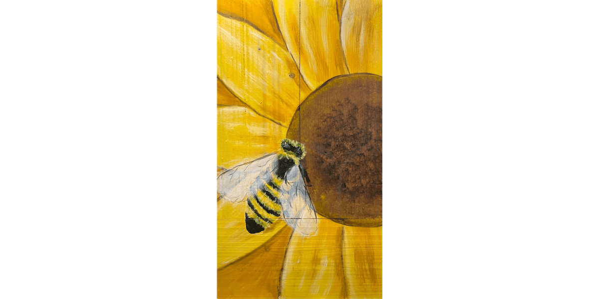 Wood Board Bee and Sunflower - Paint and Sip in Tyler | Classpop!\u2122
