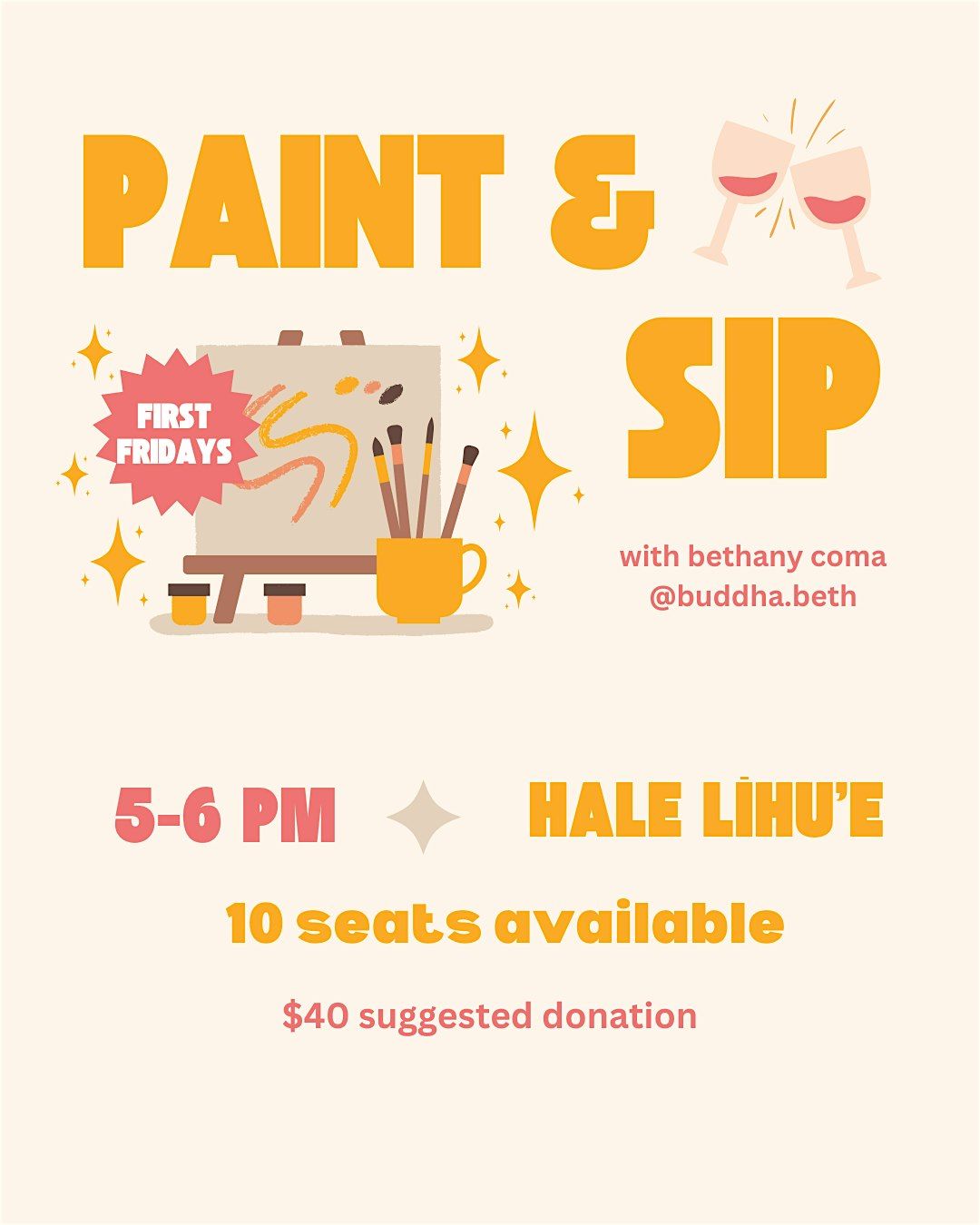 Sip and Paint with Bethany Coma at Aloha 1st Friday Art Nights, Hale L\u012bhu\u02bbe