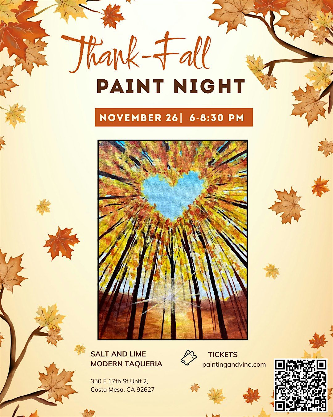 Thank- Fall Paint and Sip- Thanksgiving Eve