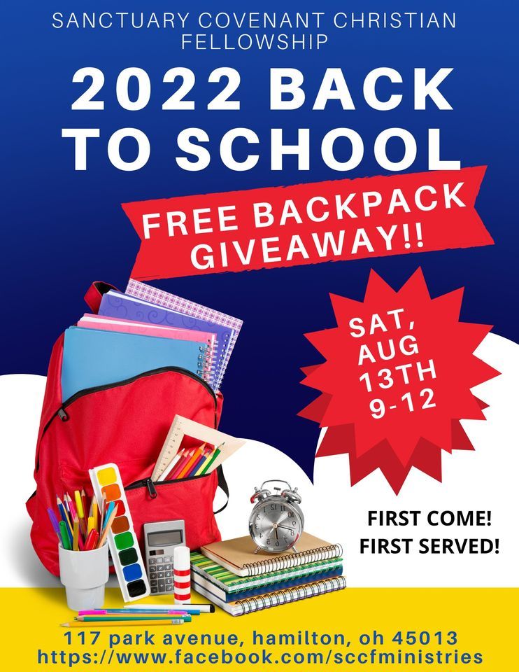 2022 Back2School Backpack Giveaway! 117 Park Ave, Hamilton, OH 45013