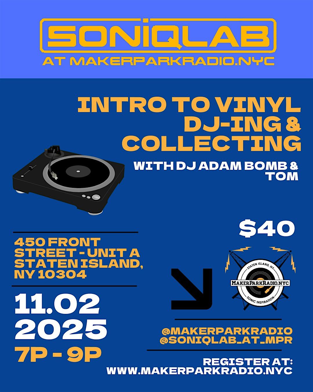 INTRO TO VINYL DJING & COLLECTING W\/ DJ ADAM BOMB