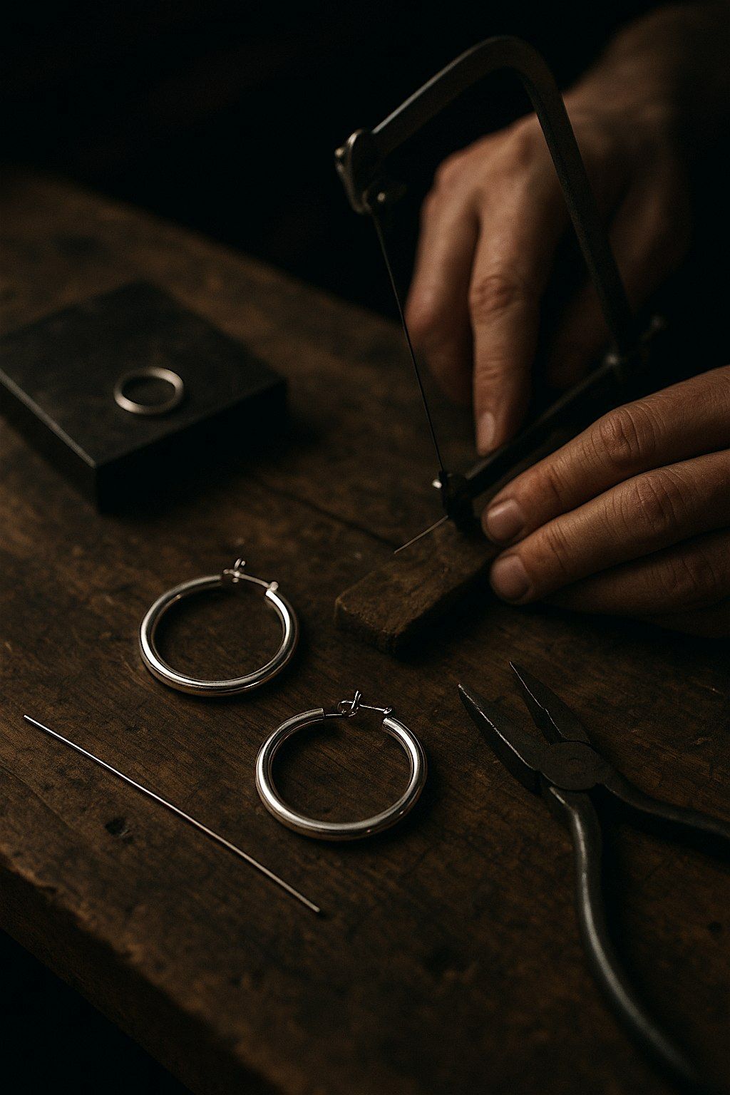 silver jewellery workshop - hoop earrings