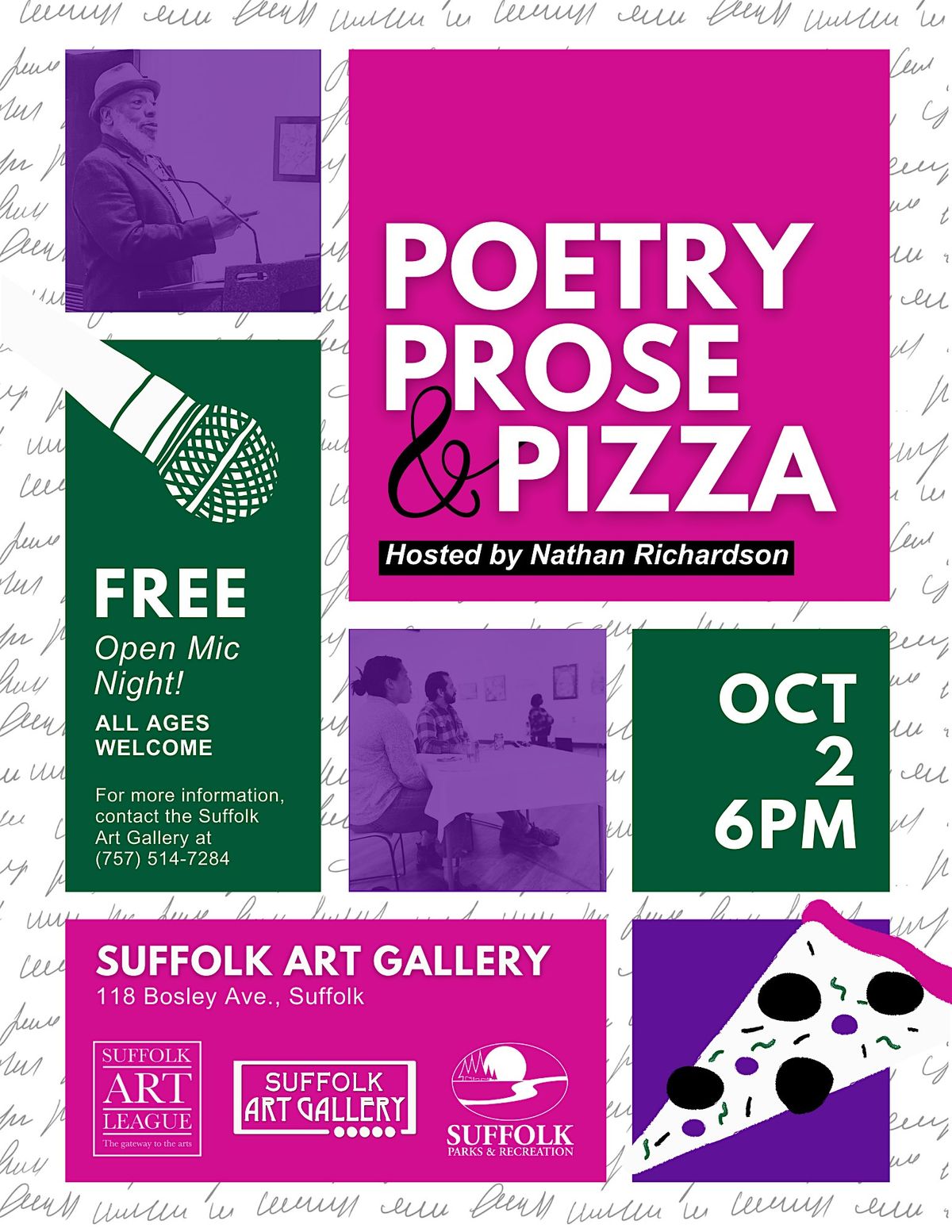 Poetry, Prse, & Pizza: FREE Open Mic!