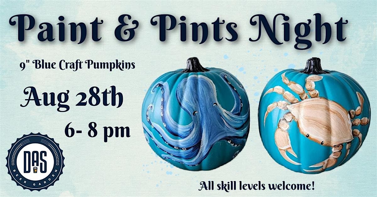 Coastal Blue Pumpkins Paint Night