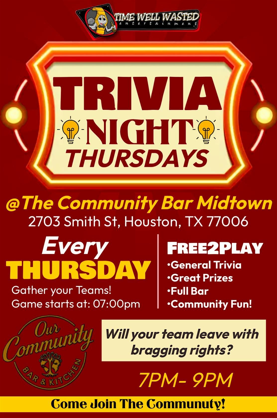 Trivia Thursdays @ Community Bar Midtown