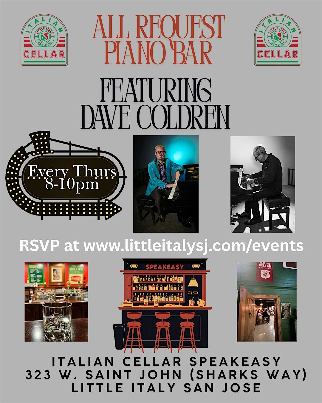 All Request Piano @ Little Italy San Jose's Italian Cellar Speakeasy