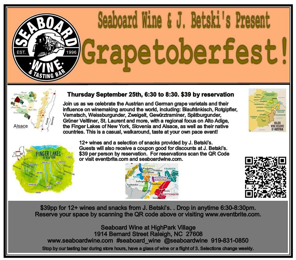 Seaboard Wine & J. Betski's present Grapetoberfest!