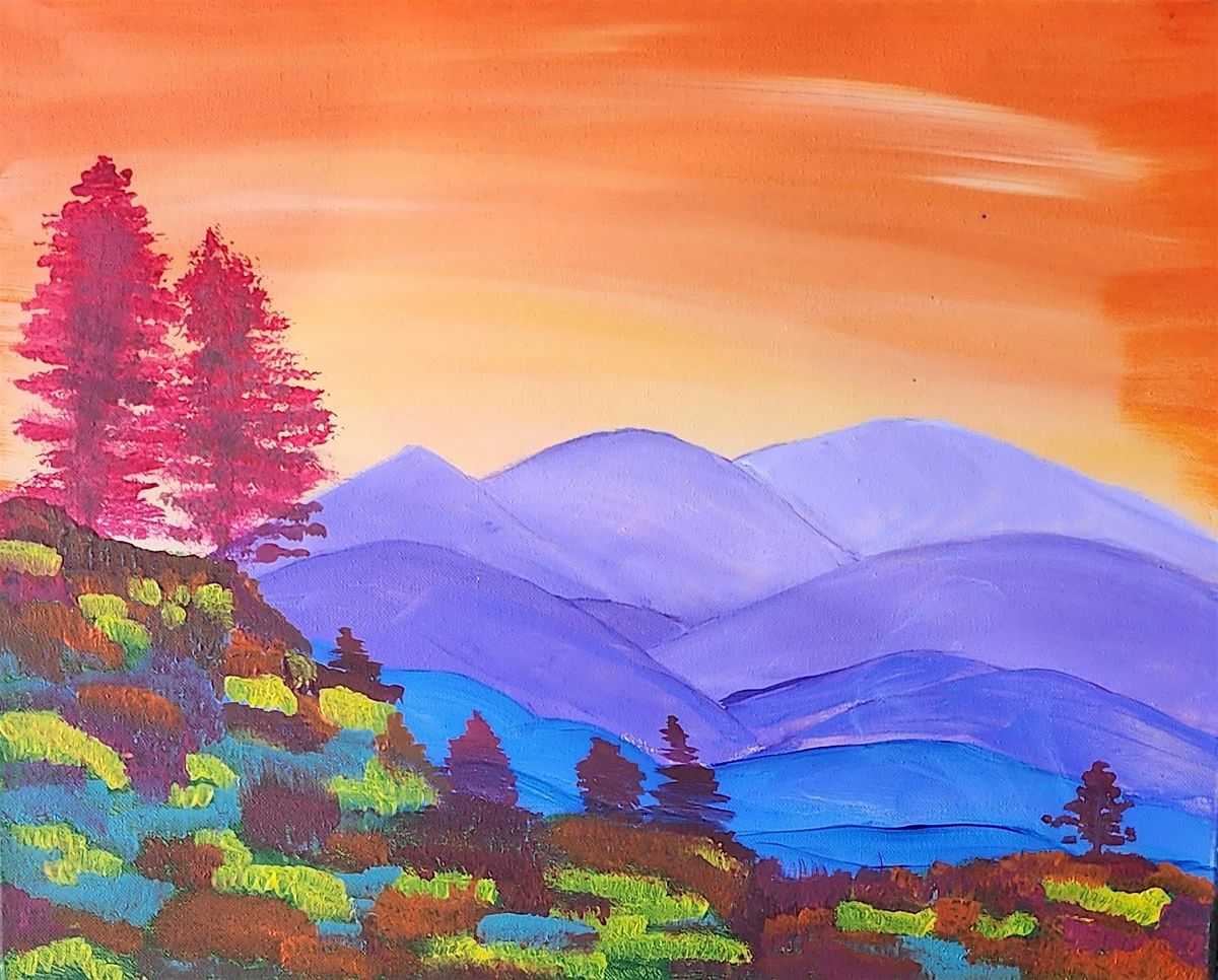 Artistic Escapes: Unwind with a Mountain View Paint and Sip Adventure