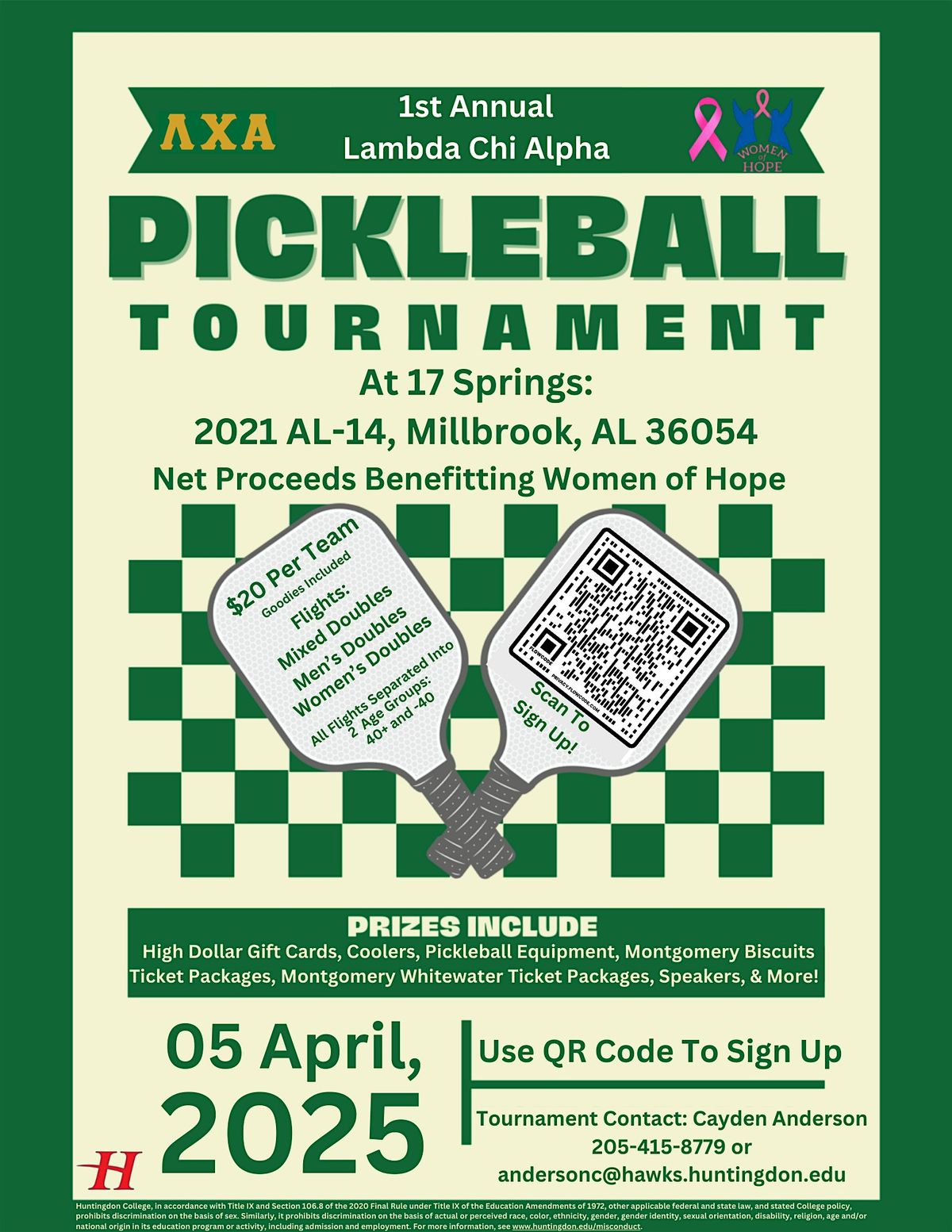 2025 Lambda Chi Alpha Pickleball Tournament Benefitting Women of Hope