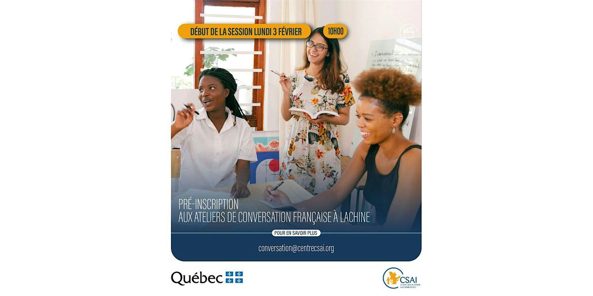 Pr\u00e9-inscription aux ateliers de conversation fran\u00e7aise \u00e0 Lachine