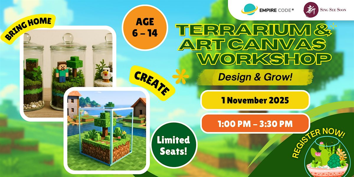 Activities for Kids & Teens \u2013 Terrarium & Art Canvas Workshop (Ages 6\u201314)