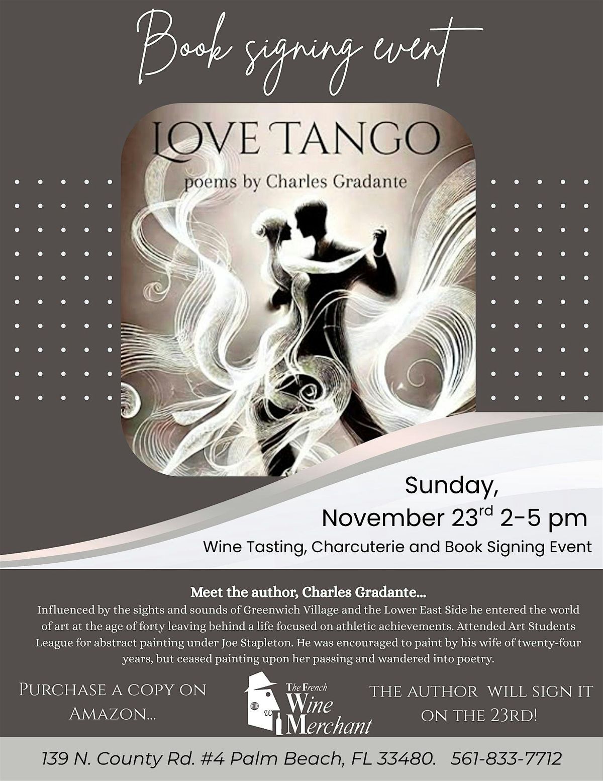 Love Tango - Book signing - wine tasting event